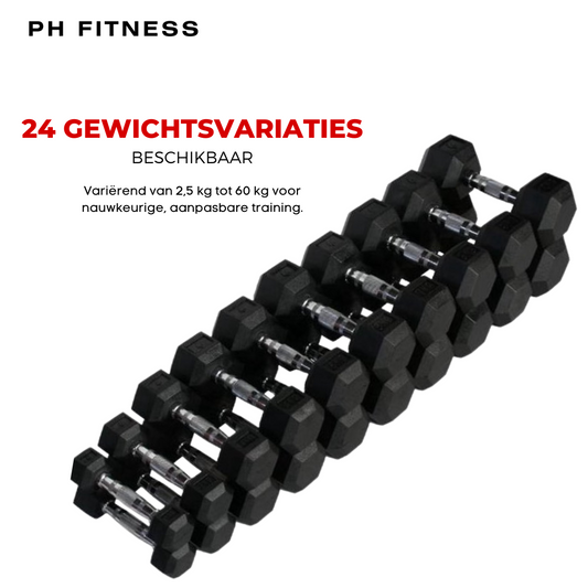 PH Fitness Hex Hantelset 1 – 10 KG | Einzelset · Mit Turmständer · Mit Luxus-Designständer