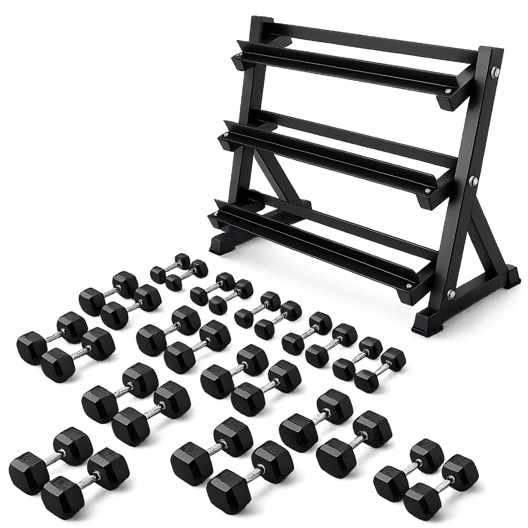 Hexa Dumbbell Set - 1 t/m 10KG - 12.5 t/m 20KG - Dumbbell Rack