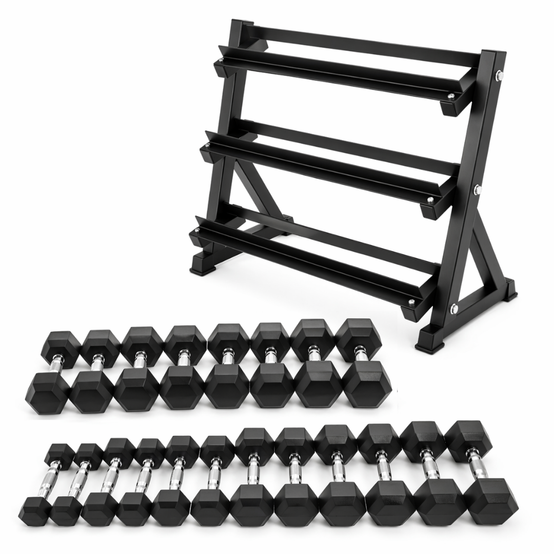Hexa Dumbbell Set - 2.5 t/m 25KG met Dumbbell Rack