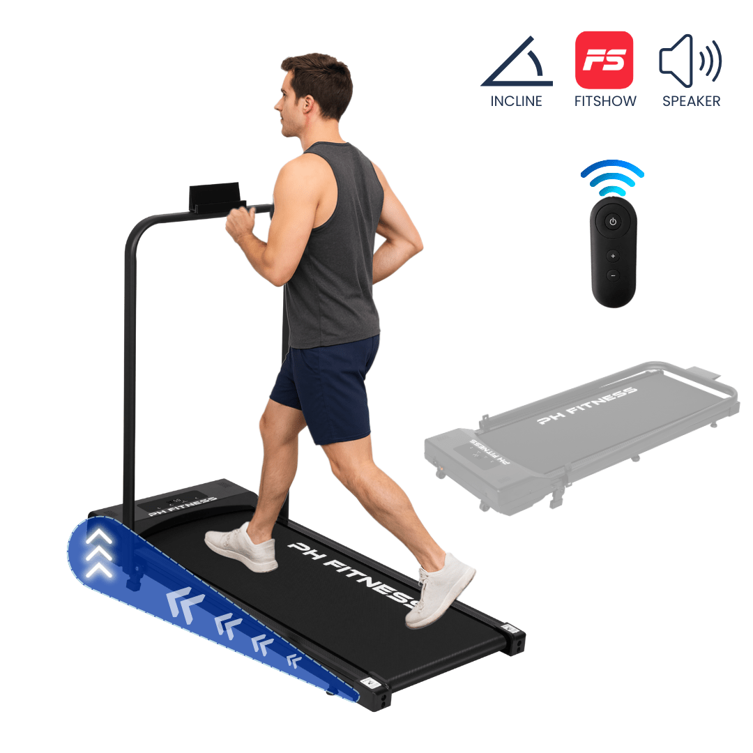 Loopband – 8 km/u - Incline & Handmatige Helling – Zwart of Roze – Walking Pad – Loopband voor Thuis - F1A – Wandelband - PH Fitness