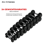 PH Fitness Hex Dumbbell Set 1 – 10 KG | Losse Set · Met Torenrek · Met Luxe Designrek - PH Fitness