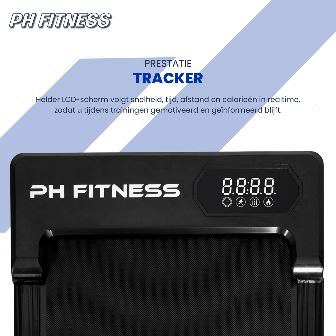 PH Fitness Loopband – 8 km/u – Incline & Handmatige Helling – Opvouwbaar / Inklapbaar – CR - B3 – Black / Zwart - PH Fitness