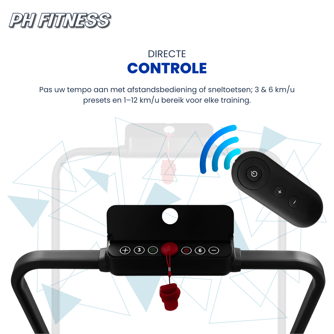 PH Fitness Loopband – Incline & Handmatige Helling – Opvouwbaar / Inklapbaar – CR - A1F - 3 – Black / Zwart - PH Fitness