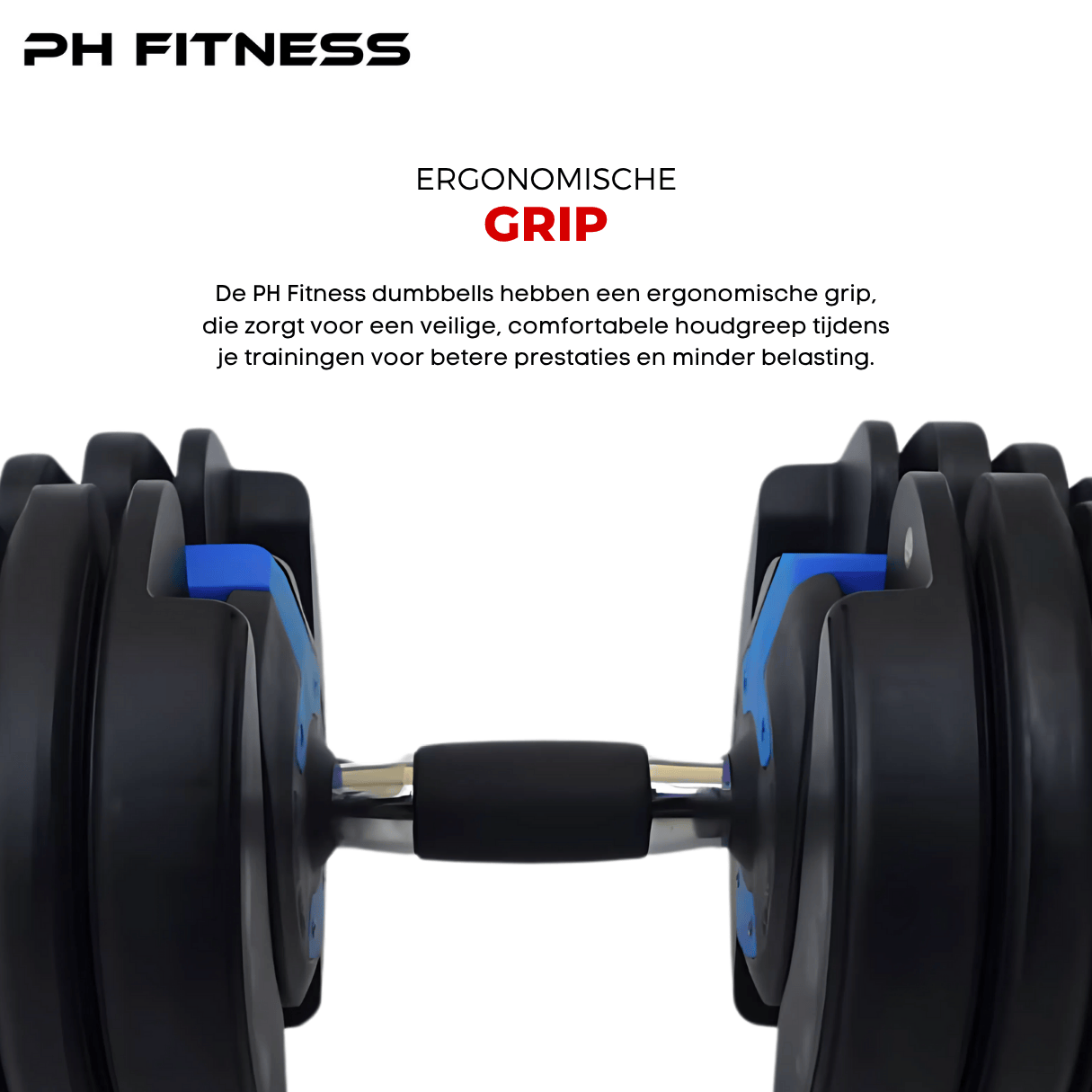 Verstelbare Dumbbells Set 24KG - Blauw - PH Fitness