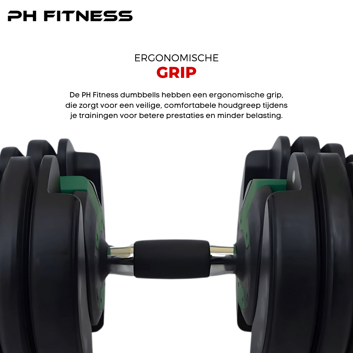 Verstelbare Dumbbells Set 24KG - Groen - PH Fitness