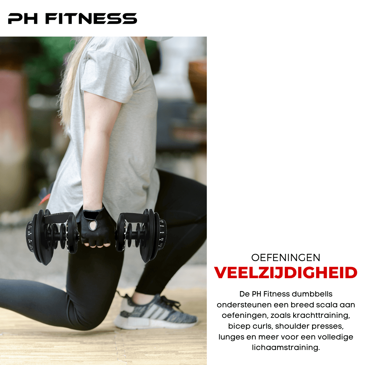 Verstelbare Dumbbells Set 24KG - Zwart - PH Fitness